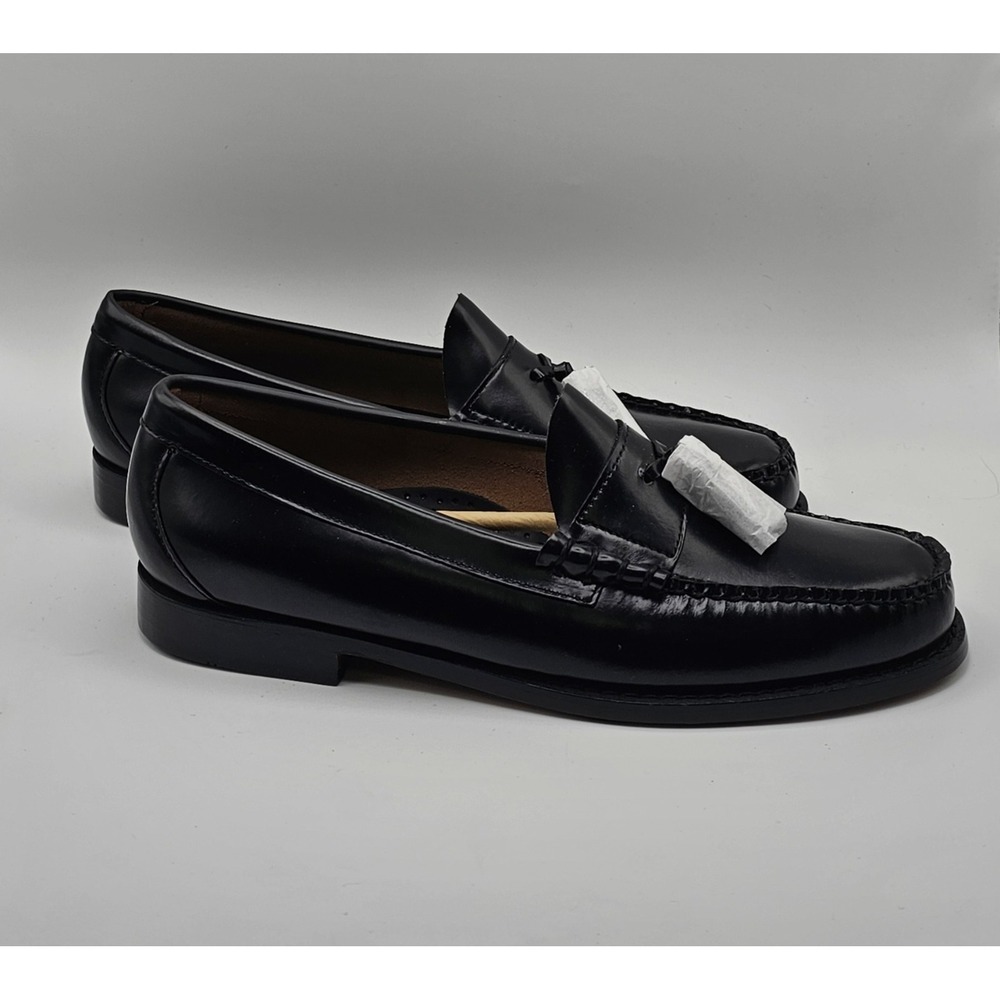 G. H. Bass Weejuns Lennox Tassel~ Black Leather Slip On Loafers Men's 11 NEW
